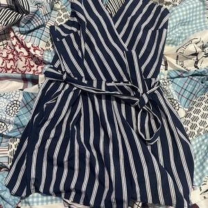 Navy Stripe Romper